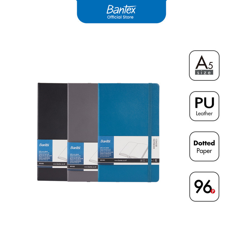 

Bantex Catatan Notebook / Buku Jurnal Agenda Tali Kertas Dotted Bahan PU Leather Ukuran A5 # BR1003