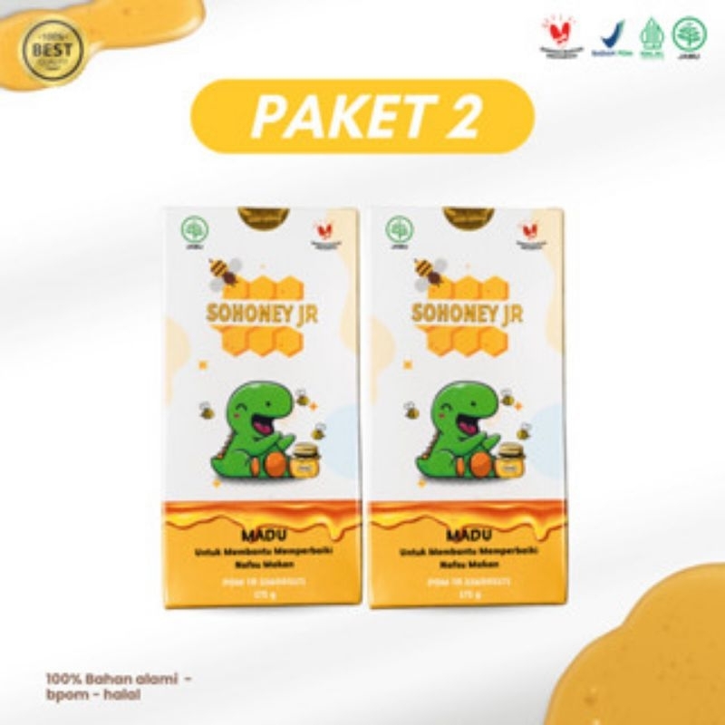 

SOHONEY PAKET 2 BOX Sohoney jr madu asli multivitamin penambah nafsu makan original