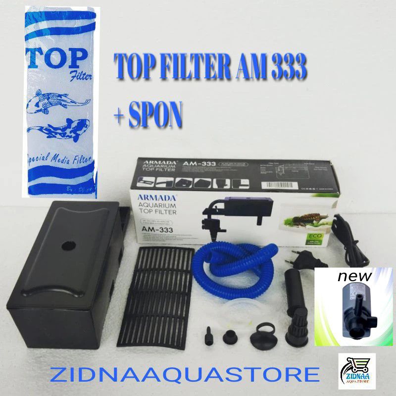 RETATARU. MESIN TOP FILTER TIPE 333 : POWER HEADS AQUARIUM WATER PUMP ALAT POMPA PENYARING KOLAM