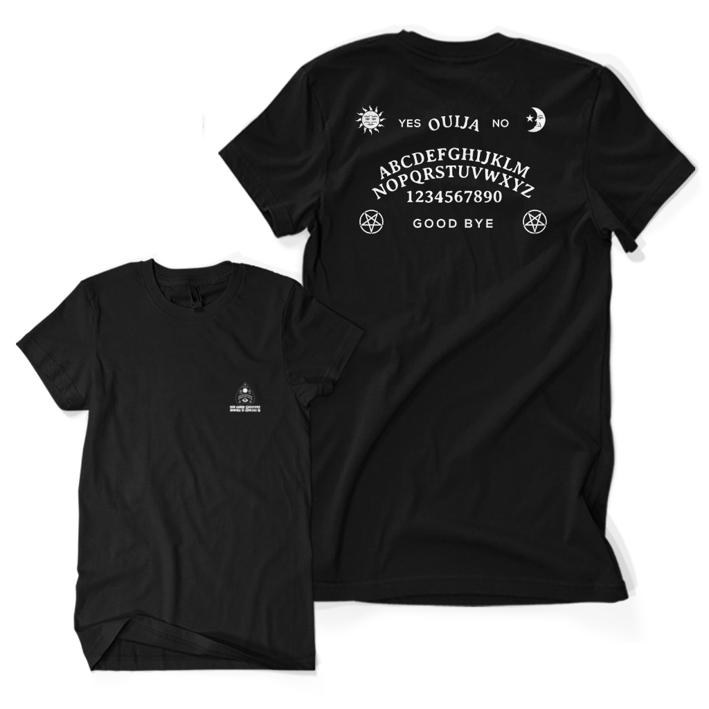Kaos Pria Premium OUIJA DO YOU WANNA PLAY A GAME - Baju Horor Unisex Dewasa