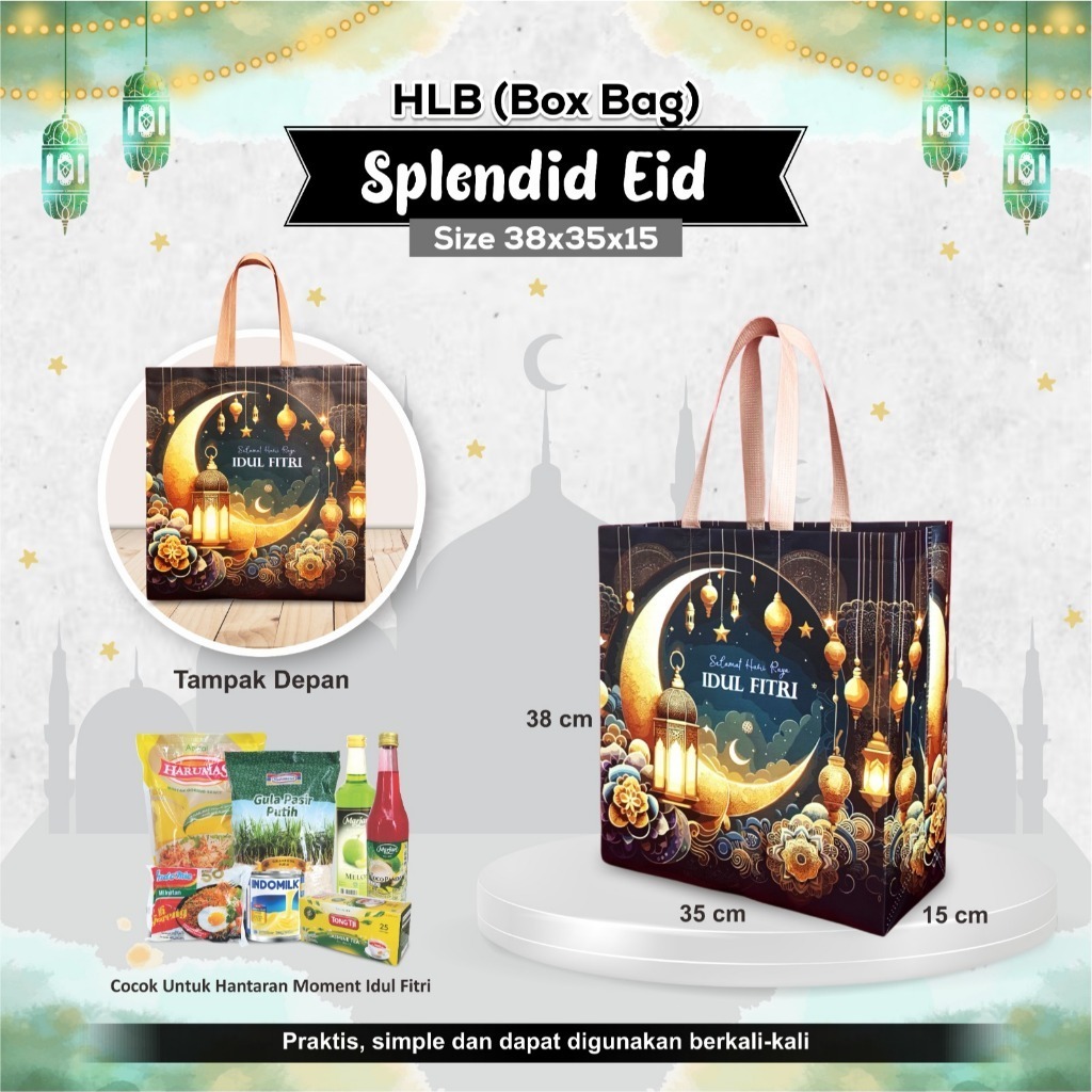 

Tas Bingkisan Lebaran Idul Fitri Laminasi Kuat Goodie Bag Lebaran Tas Parcel Lebaram Premium 38x35x15