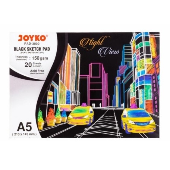 

JOYKO SKETCH PAD HITAM / BUKU SKETSA HITAM 3000 A5