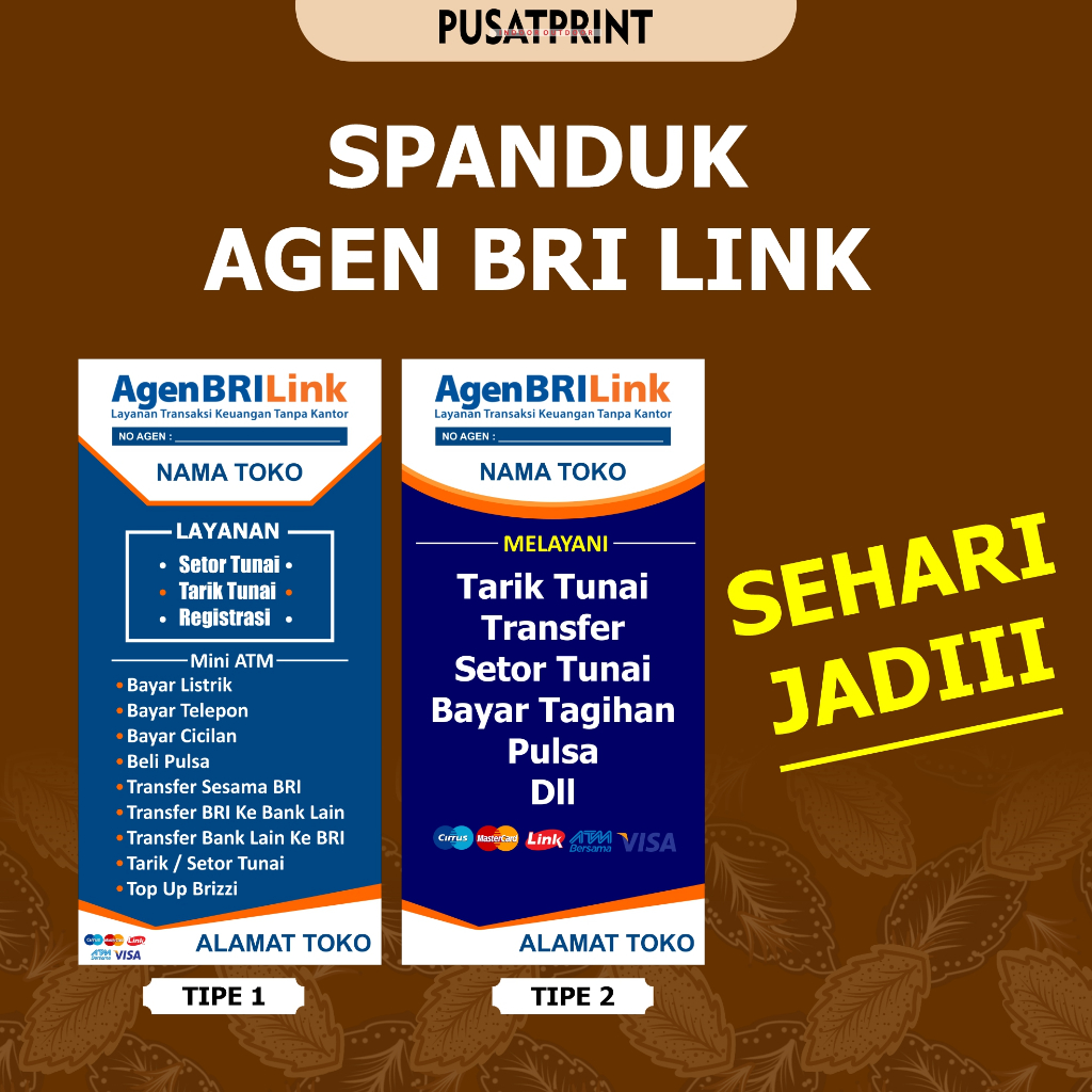 AgenBRILink Alamat Toko Bulat Pusat | AGENBRILINK ALAMAT TOKO | SPANDUK BRI LINK | BANNER BRI LINK P