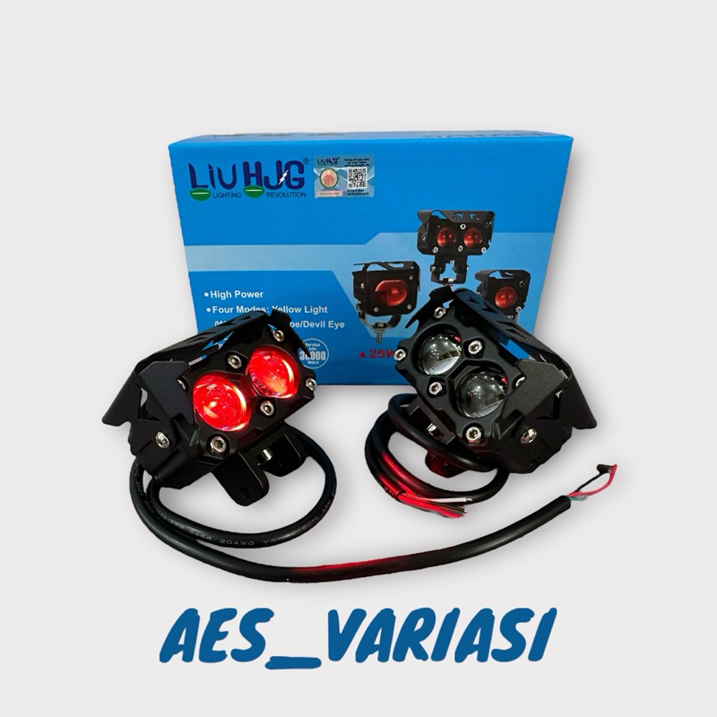 Lampu Tembak LED HJG Laser Foglamp Laser 2 Mata Hi Low 60 Watt LIU HJG Laser 2 Warna Putih Kuning