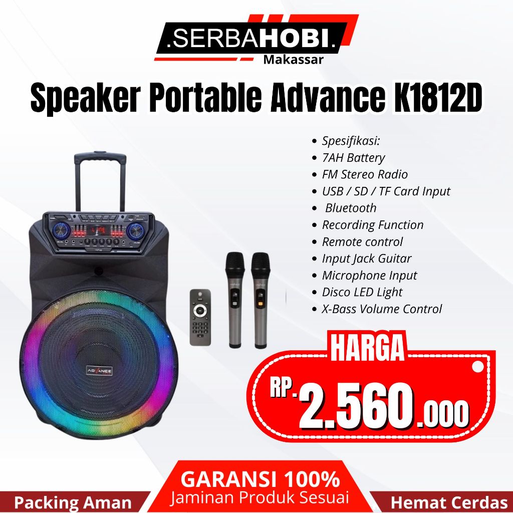 Speaker Portable Advance K1812D Sound Mantap