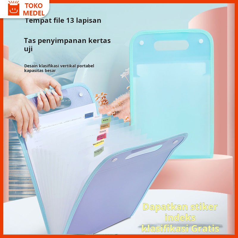 

Tas akordeon portabel tas penyimpanan kertas ujian khusus siswa tas dokumen berkapasitas besar sangat hemat biaya dengan halaman yang disisipkan