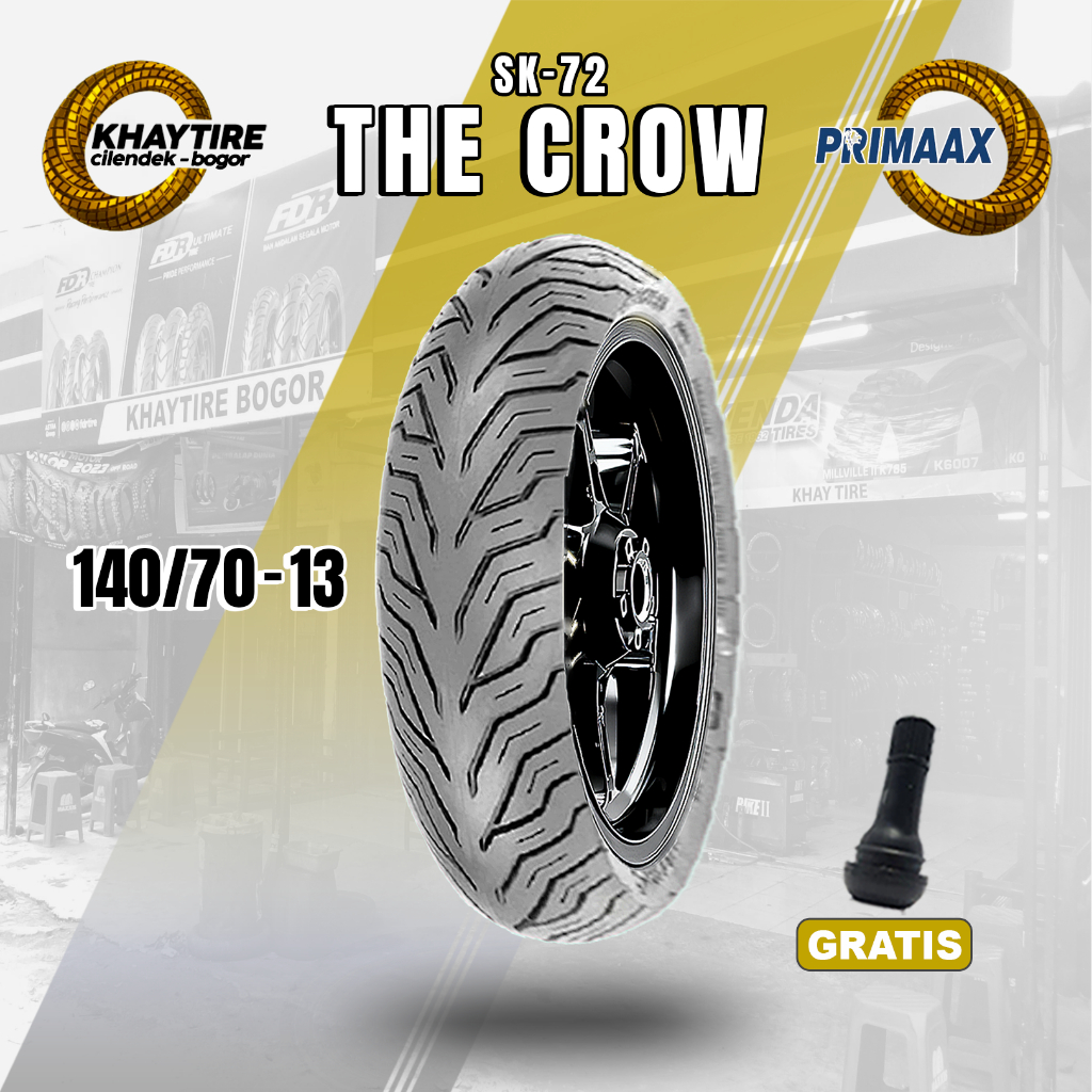 Ban Belakang Motor Nmax-Adv 160 PRIMAAX THE CROW SK 72 140/70 Ring 13 Tubeless