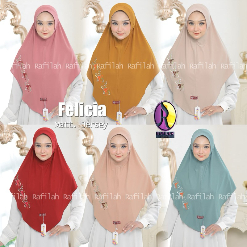 RAFILAH HIJAB INSTAN FELICIA SULAM BUNGA JERSEY PREMIUM ORI RAFILAH HIJAB
