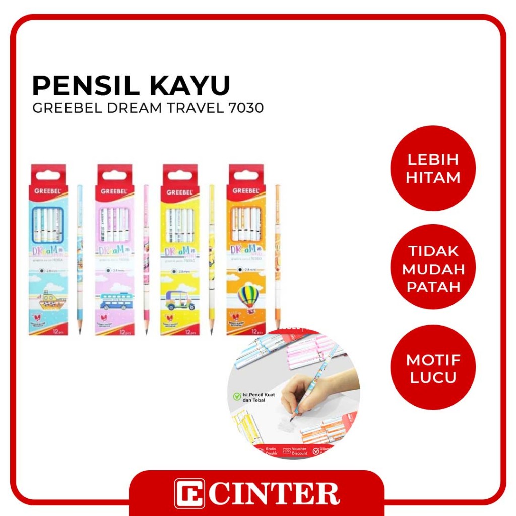 

GREEBEL - PENCIL / PENSIL KAYU KARAKTER 2B 7030 DREAM TRAVEL