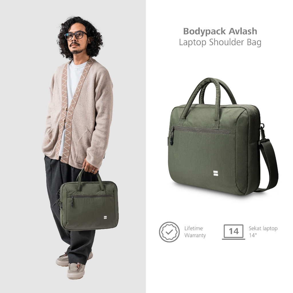 Bodypack Avlash Laptop Shoulder Bag Tas Selempang - Olive