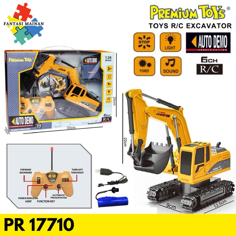 R/C EXCAVATOR PR-17710 Mobil Remot Excavator Mainan Mobil Remot Beko 6 Channel Mainan Anak Mobil Rem