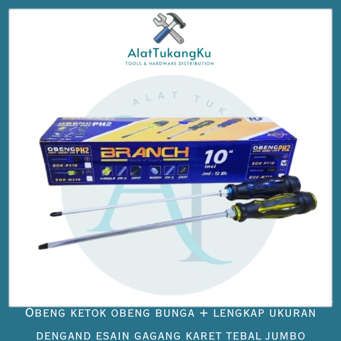 Branch Obeng Ketok + Magnet CRV Jumbo / Obeng Bunga Plus Magnet Ketok / Obeng Impact Long - OBENG PL