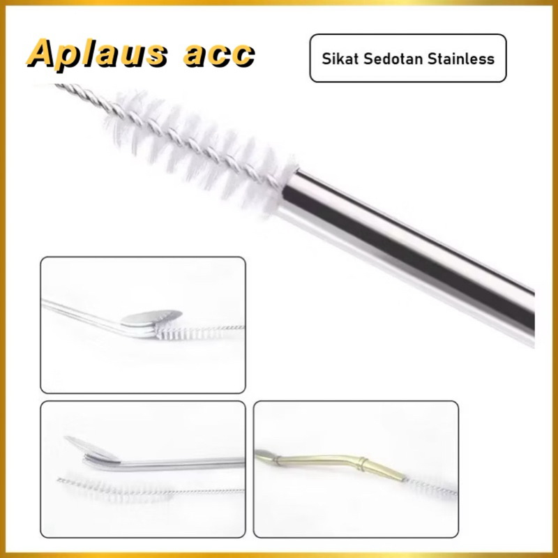 Sikat Sedotan Stainless 17cm Sikat Pembersih Sedotan Brush Cleaner