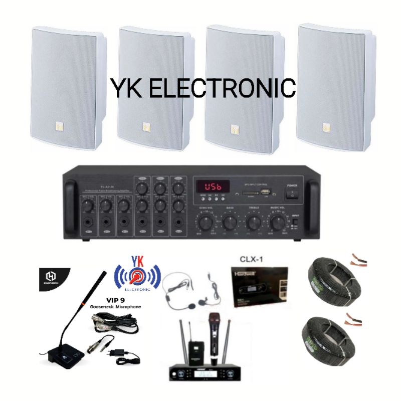 paket sound system Toa masjid 4 unit speaker wall toa 6 inch