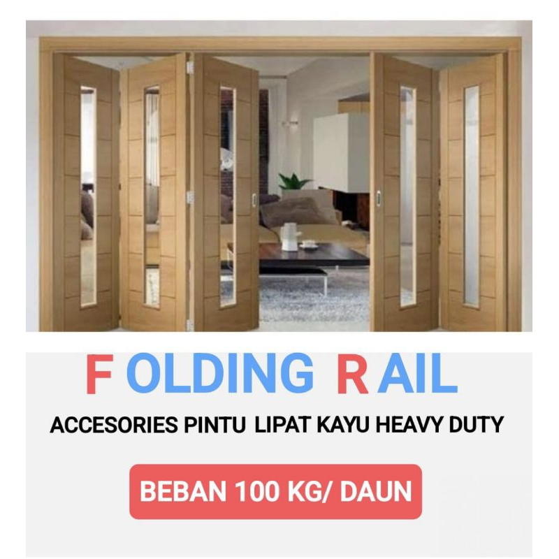KOMPONEN REL PINTU LIPAT KAYU HEAVY DUTY BEBAN 100 Kg/ DAUN