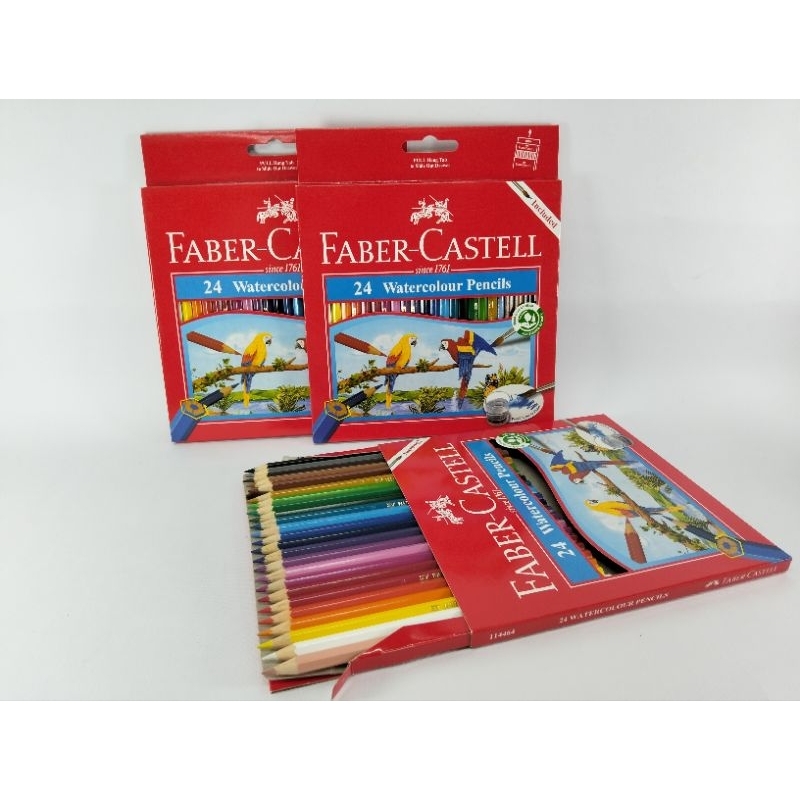 

Faber castell Pensil Warna Watercolour Pencil set 24 Panjang Free Kuas