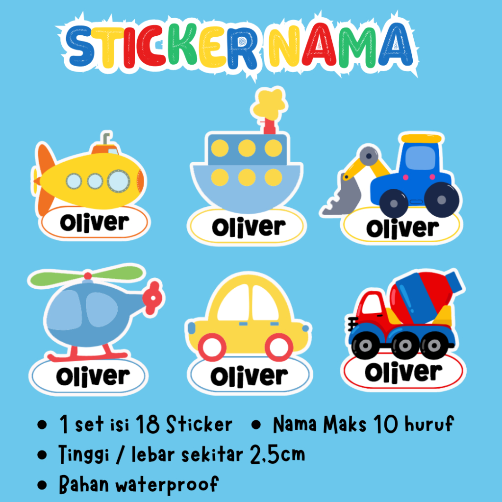 

Sticker Nama Anak Waterprrof