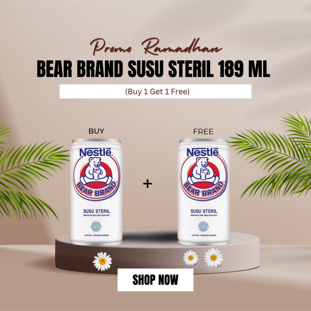 

BEAR BRAND SUSU STERIL 189 ML (Buy 1 Get 1 Free)