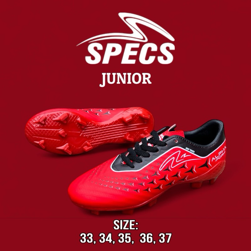 Sepatu Bola Anak Junior Specs Alpha Elite Pro Lightspeed Warna Merah Hitam Terbaru
