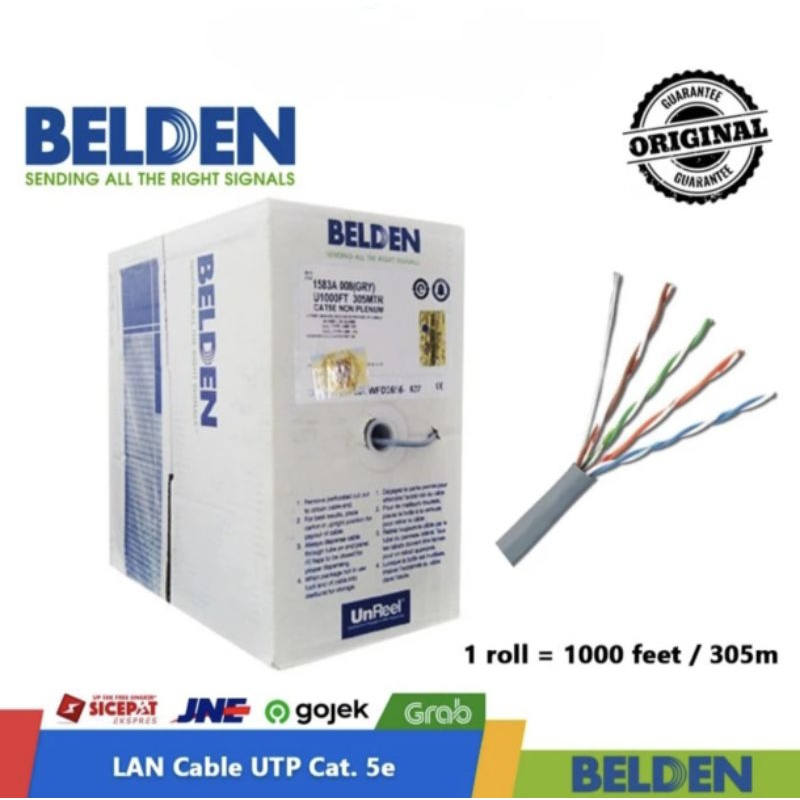 Kabel LAN Belden UTP Cat5E Made In USA Original 1Roll isi 305m