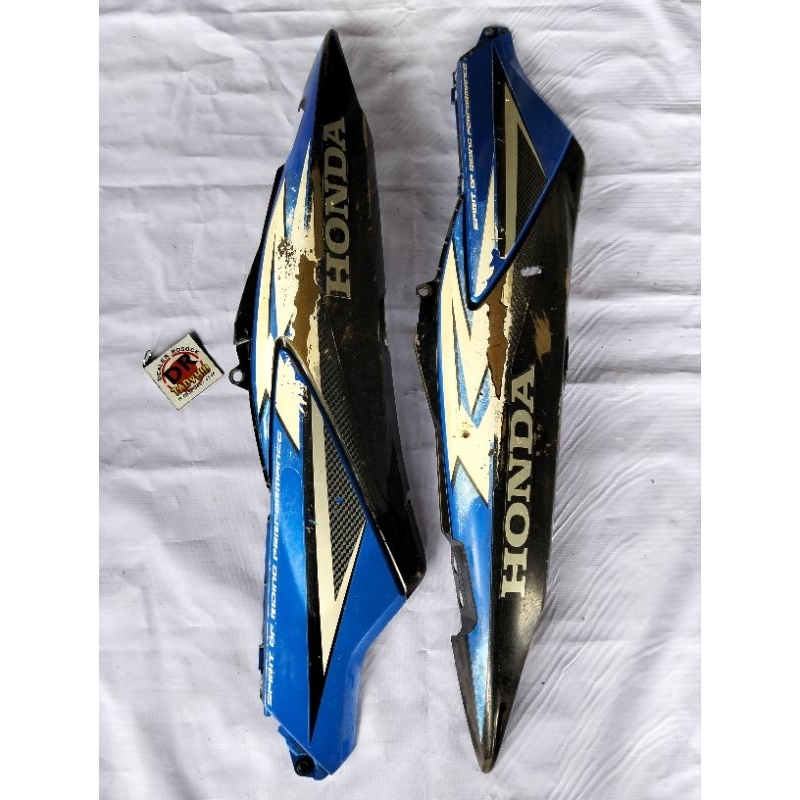 COVER BODI BODY TEBENG BELAKANG SUPRA X 125 OLD,LAMA ORIGINAL BIRU COPOTAN