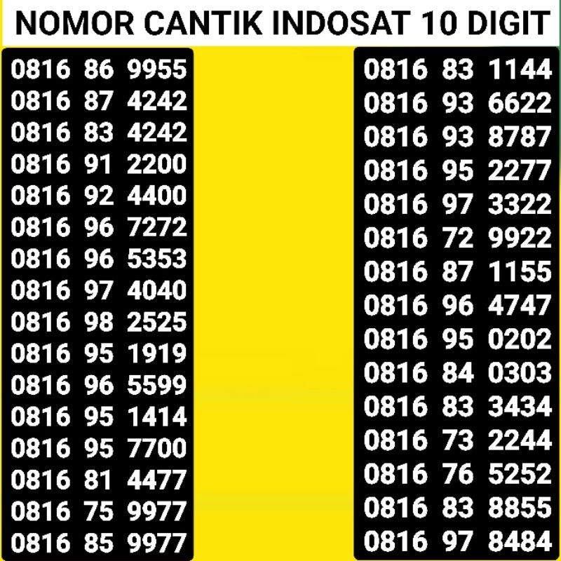 KARTU PERDANA INDOSAT NOMOR CANTIK INDOSAT 10 DIGIT prabayar