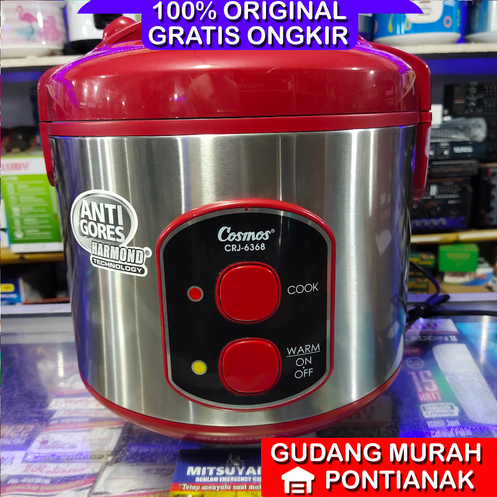 Ricecooker Cosmos Antigores 2liter CRJ 6368 On off harmond magicom mejikom penanak nasi