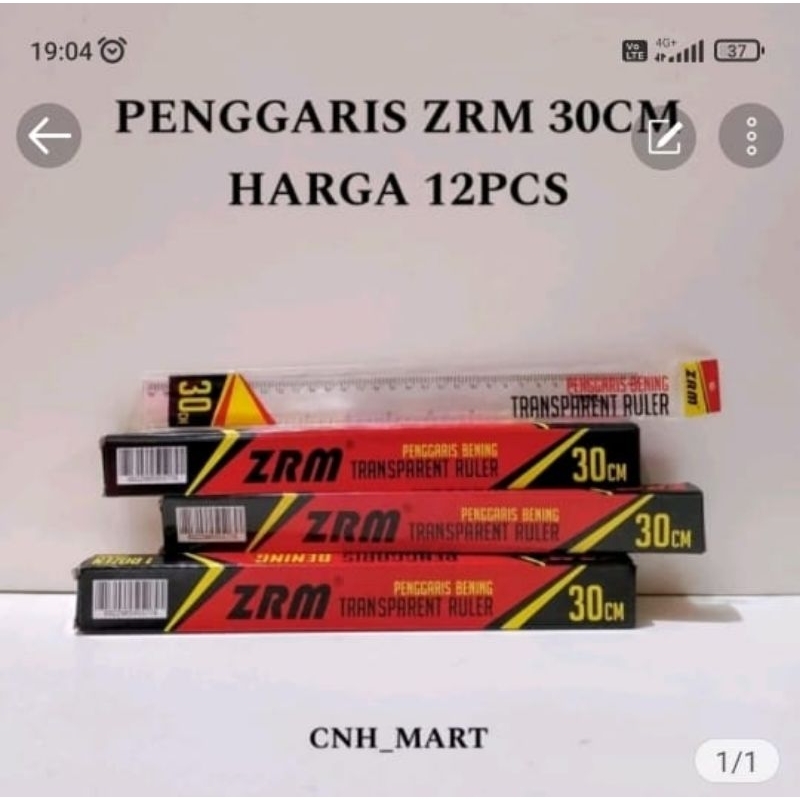 

(12)Pcs Pengaris Plastik Mika ZRM 30 CM
