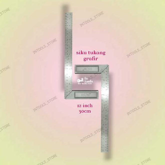 

Penggaris Siku Tukang Stainless Tebal Stayvic 12