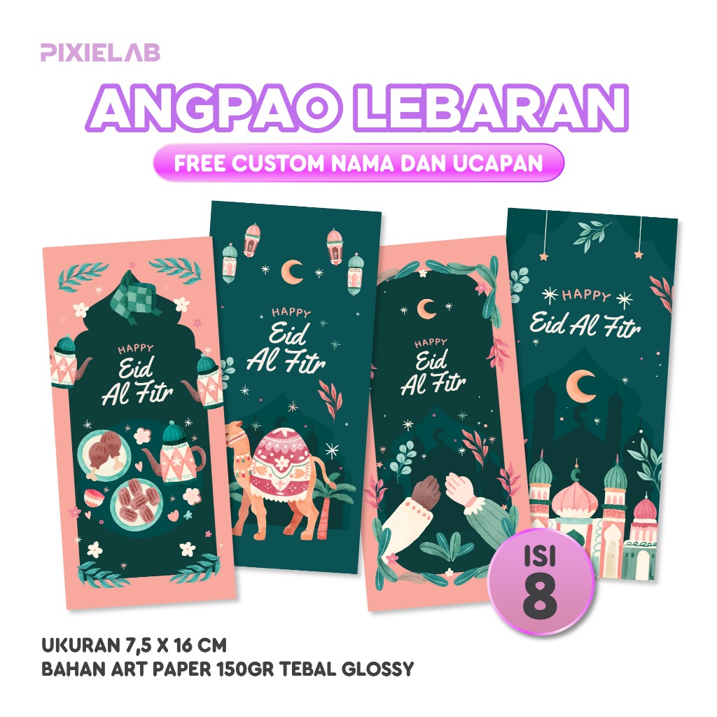 

(ISI 8 PCS) AMPLOP LEBARAN IDUL FITRI 2025 | FATIMA SET