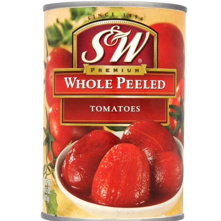 

S&W Whole Peeled Tomatoes 411gr SW Tomat Kupas Dalam Kaleng