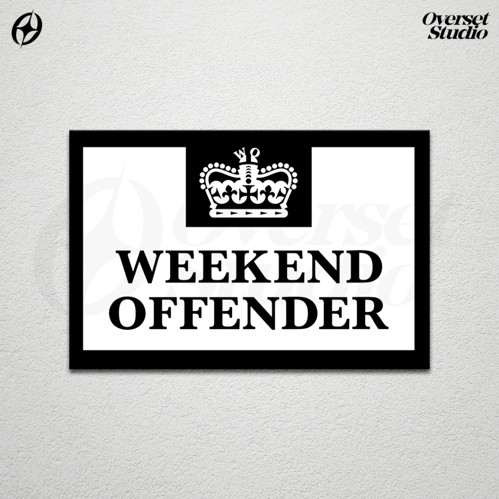 

(GRATIS ONGKIR & COD) Stiker Sticker Weekend Offender / Stiker Logo Brand Casual Ultras Hooligans Football Hypebeast / Sticker Vinyl Glossy / Sticker Aesthetic / Sticker Band / Stiker Brand Lokal / Stiker Satuan / Sticker Custom / Sticker Helm Tumbler