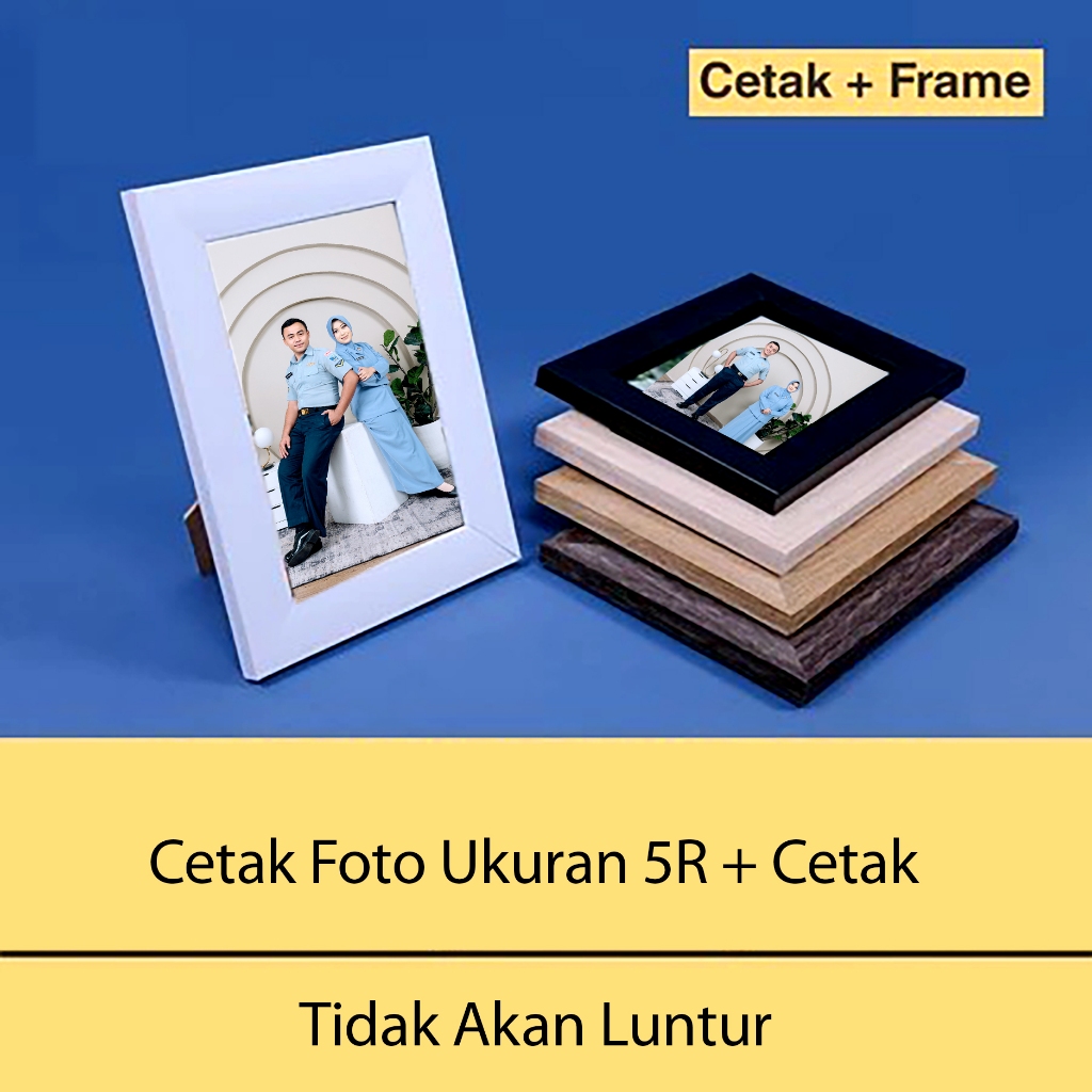 Cetak Foto 5R + Frame Foto Minimalis Kaca