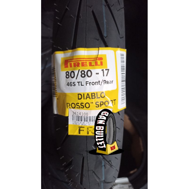 BAN MOTOR TUBELESS PIRELLI DIABLO ROSSO SPORT 80/80 R 17