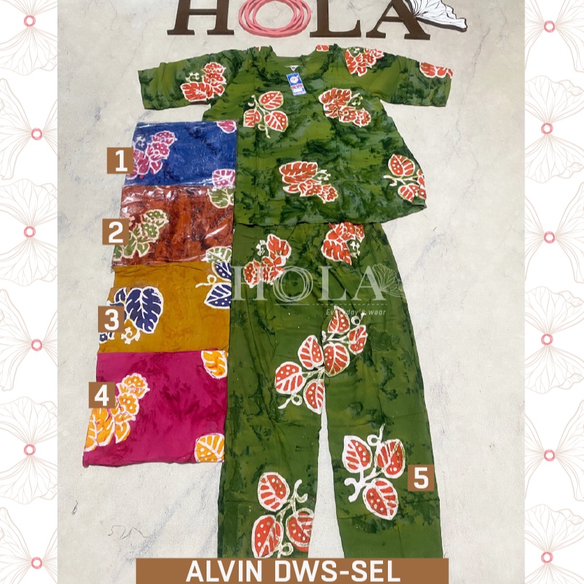 KODE T57T HOLAFASH  ASetelan Cp Alvin Dewasa tangan 34  Setelan Batik Homie oneset setcel rumah adem