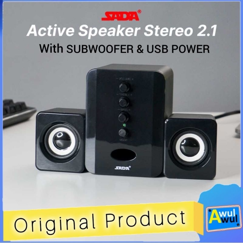 Mini Speaker Aktif Laptop PC TV Stereo dilengkapi Subwoofer & USB Power