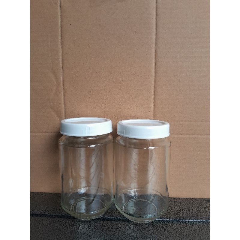 Botol Jar 300ml / Botol toples kaca 300ml Tutup Plastik
