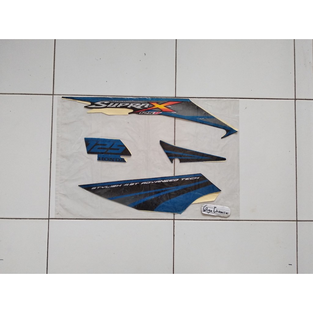 Striping Sticker Lis Supra X 125 D 2007 2008 Hitam Biru