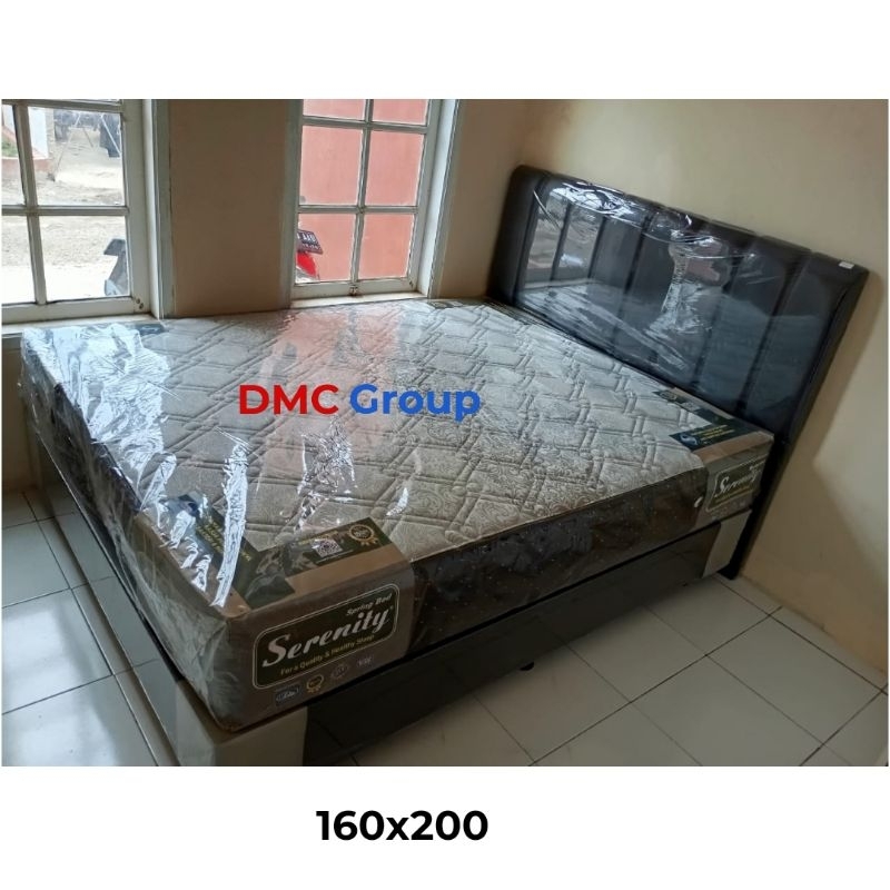 SET KASUR SPRING BED ELITE SERENITY PAKET KAMAR TIDUR SPRINGBED DIVAN SANDARAN + KASUR ELITE UK 160x