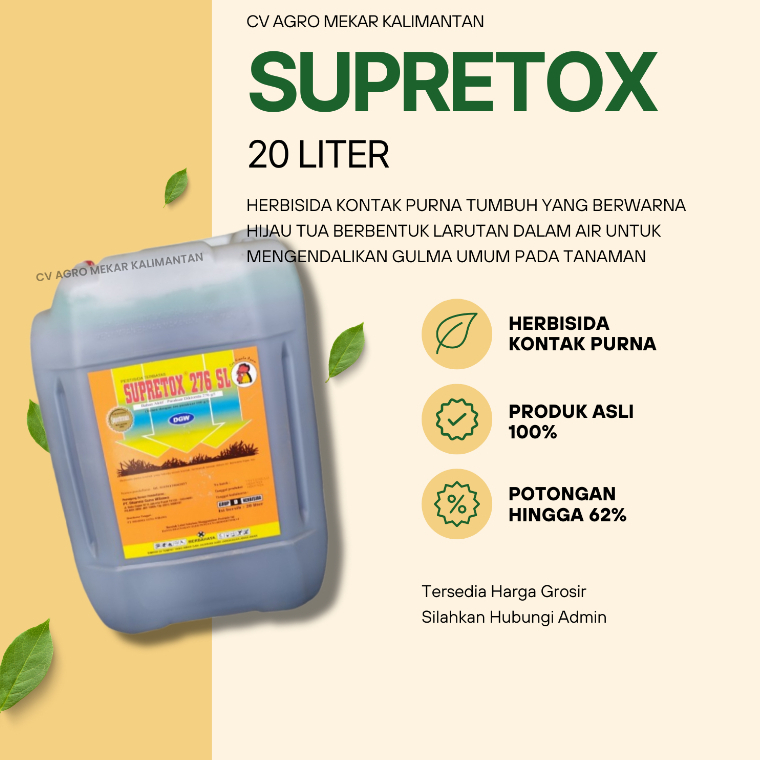 Supretox Racun Rumput Gulma Kebun Sawit 20 Liter