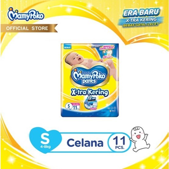 Mamy Poko Pants X-tra Kering S11 / M9 / L8 / Xl7 / Xxl6 / Popok bayi mamy poko pants/Popok celana ma