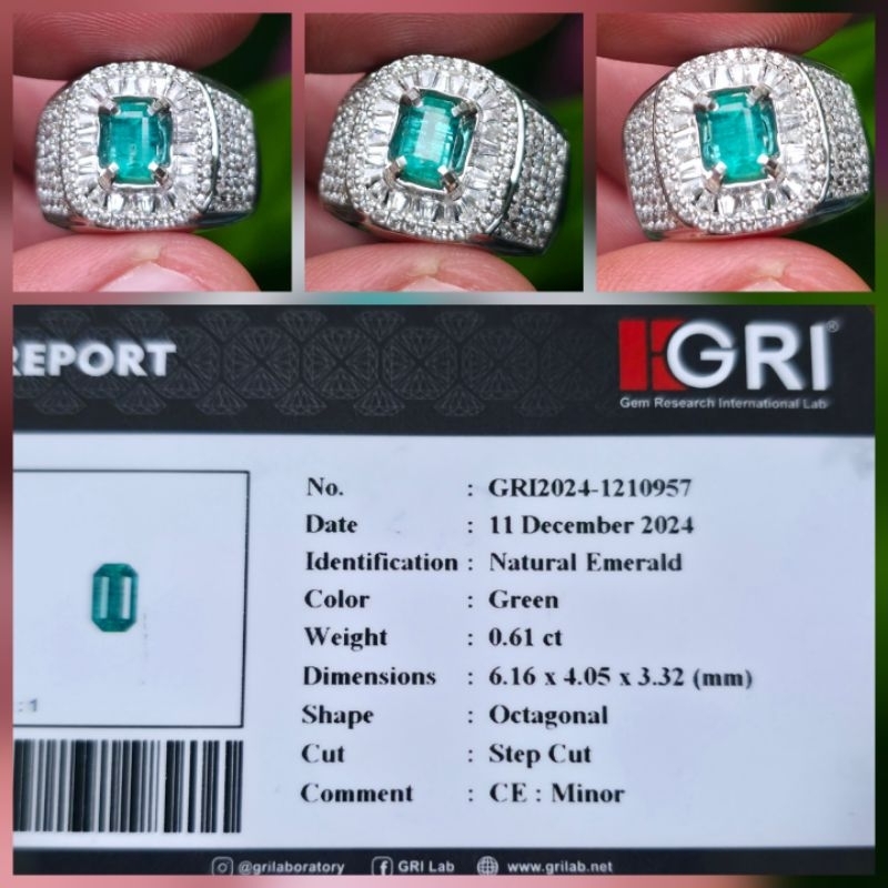 Natural Zamrud Green Emerald Minor Memo 0.61 crt