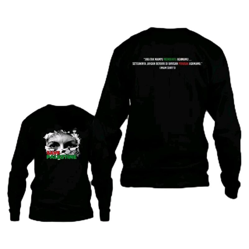 KAOS SAVE PALESTINE LENGAN PANJANG // KAOS SAVE PALESTINE LENGAN PENDEK