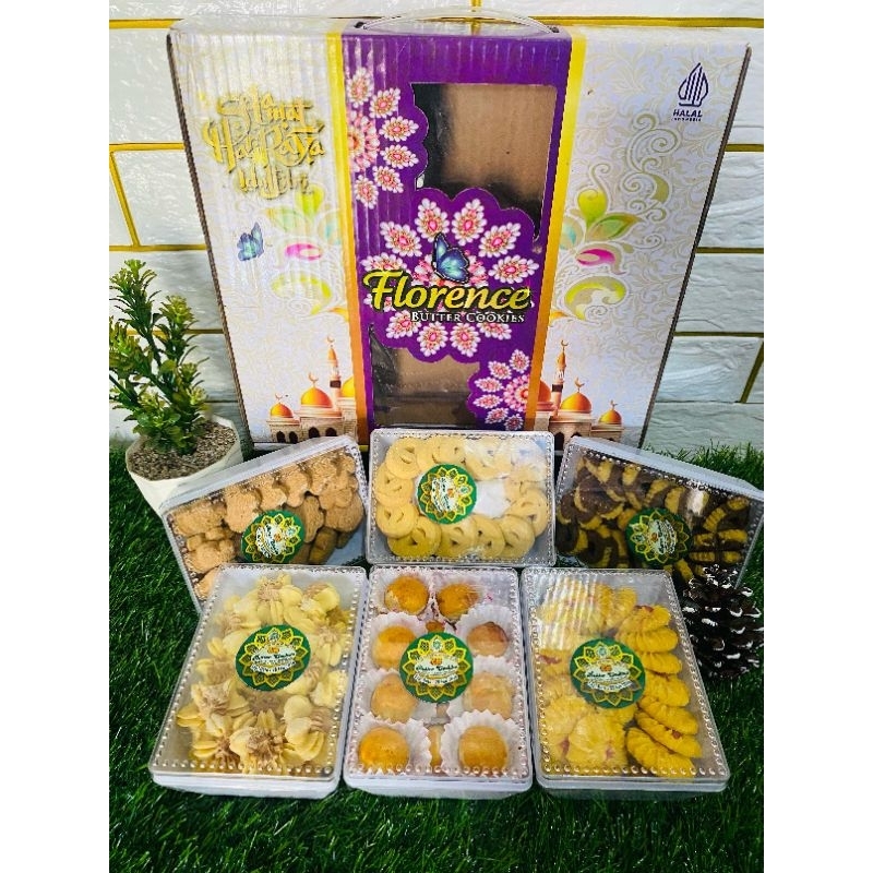 

Kue parcel paket lebaran/florence butter cookies original isi 6 toples