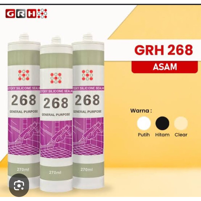 Lem silikon Sealant Asam GRH 268