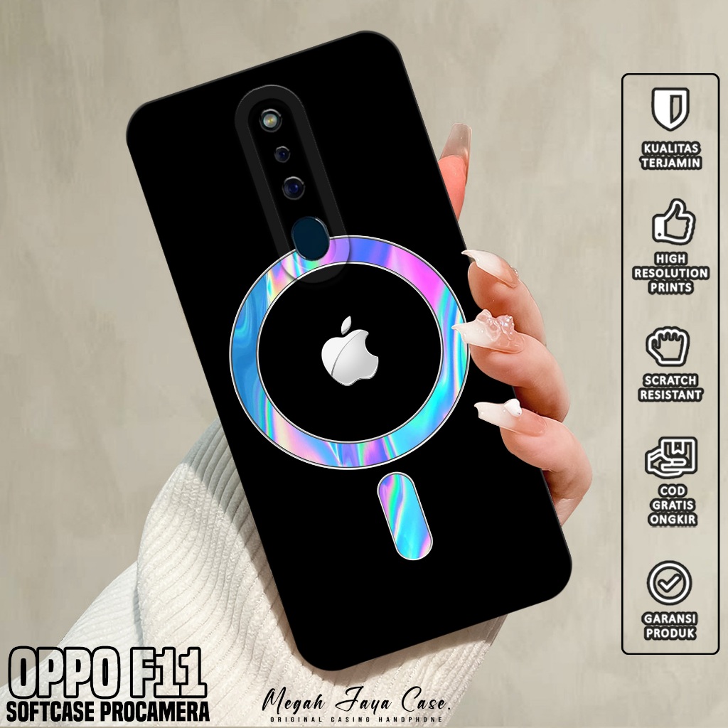 Softcase Hp OPPO F11 - Casing Hp OPPO F11 Motif Logo Magsafe - Silikon Hp - Case OPPO F11 - Kesing H