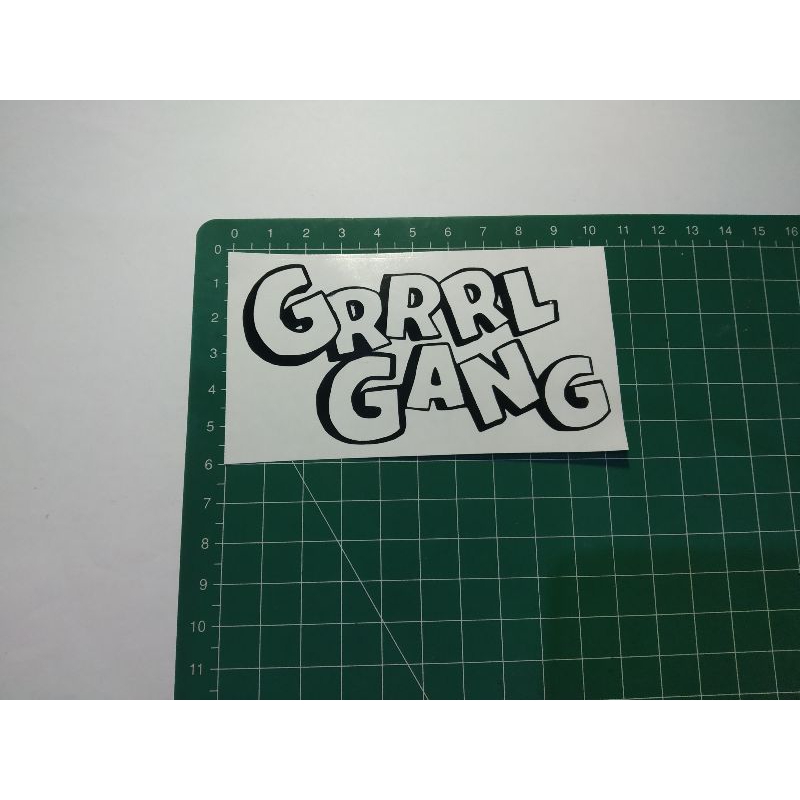 stiker cutting grrrl gang