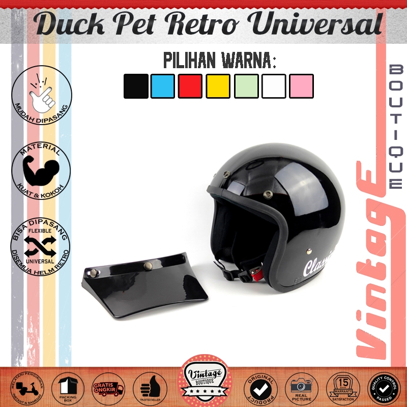 Aksesoris Helm Bogo Retro Duck Pet Panjang Cap Topi Cross Vintage Anti Silau