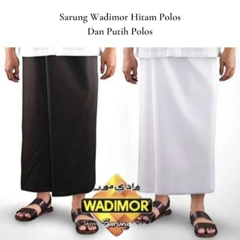 Sarung Wadimor Dewasa Hitam - Putih Polos Wadimor Sarung Indonesia