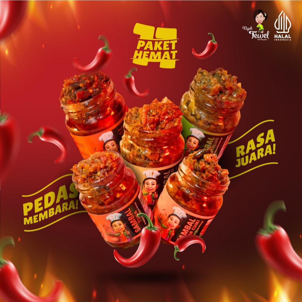 

NYAH TEWEL - Paket Terfavorit Sambal Kecombrang, Cumi Cabe Ijo, Cumi, Matah Cumi, Tuna